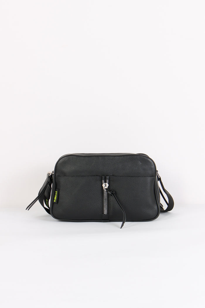 Alyssa Tracolla Doppia Zip Tas Black