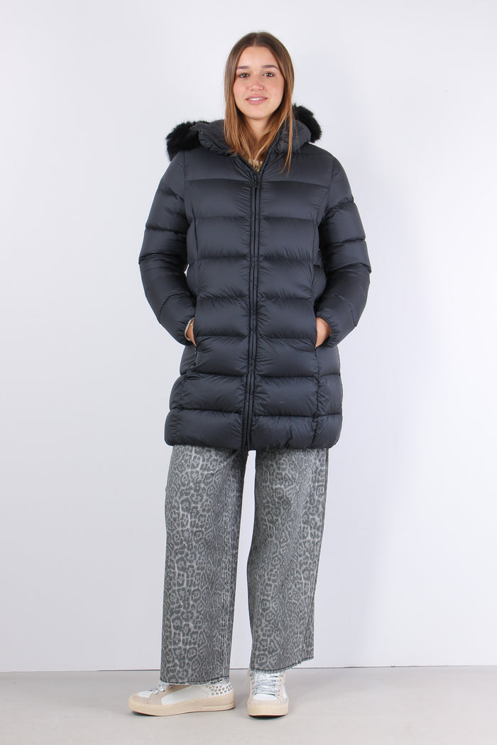 Piumino Lungo Opaco Ecopellicc Nero