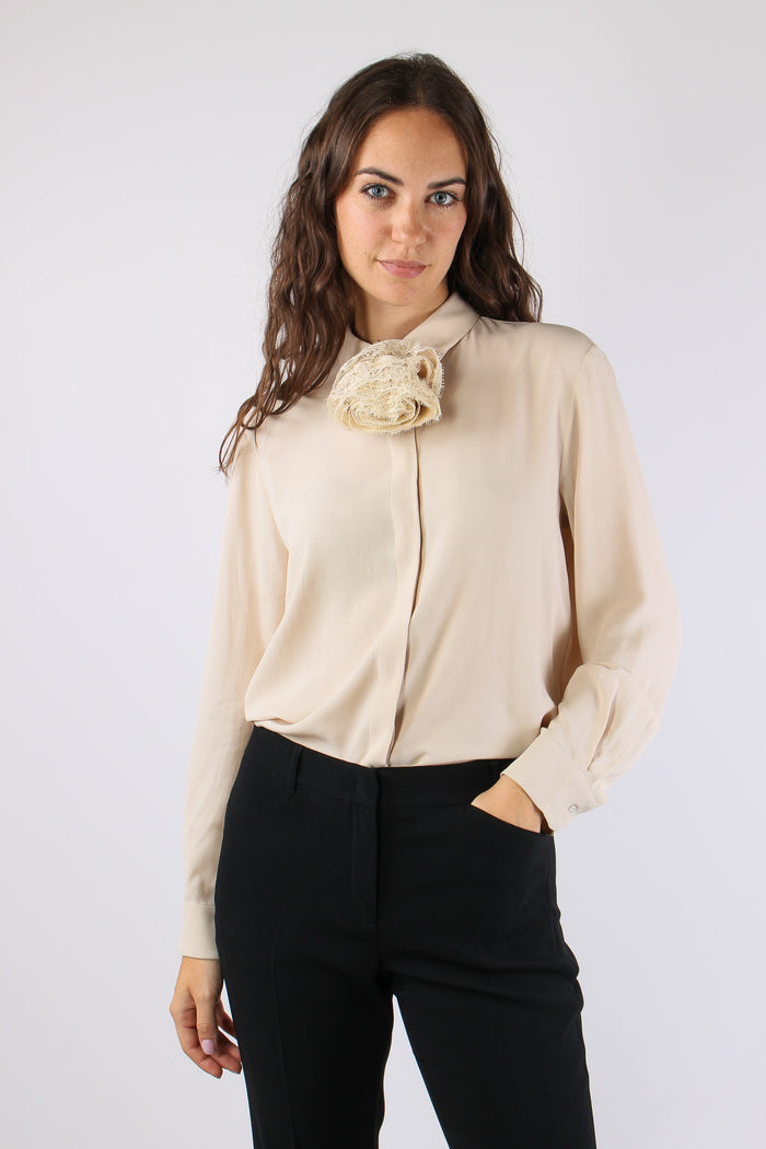 Mllorca Camicia Misto Seta Sabbia