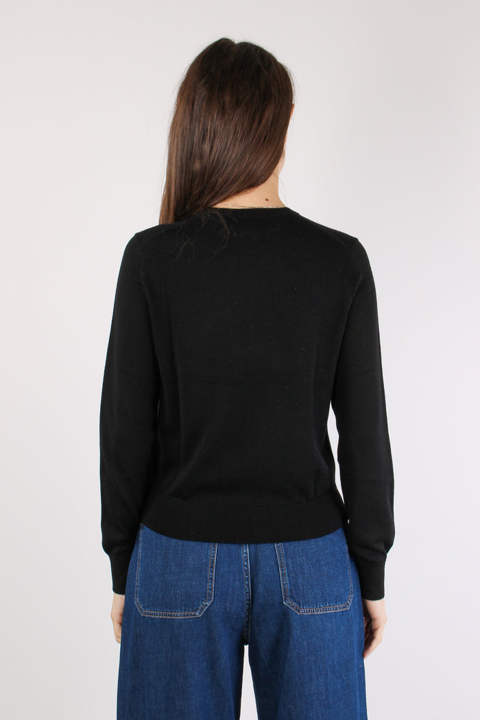 Maglia Girocollo Lana Polo Black-5