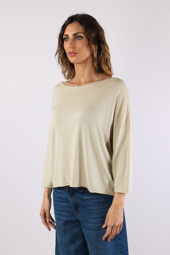 Maglia Scavo Barca Lurex Naturale-3