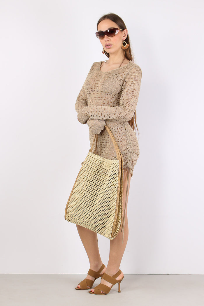 Abito Macrame Arriccio Beige-4