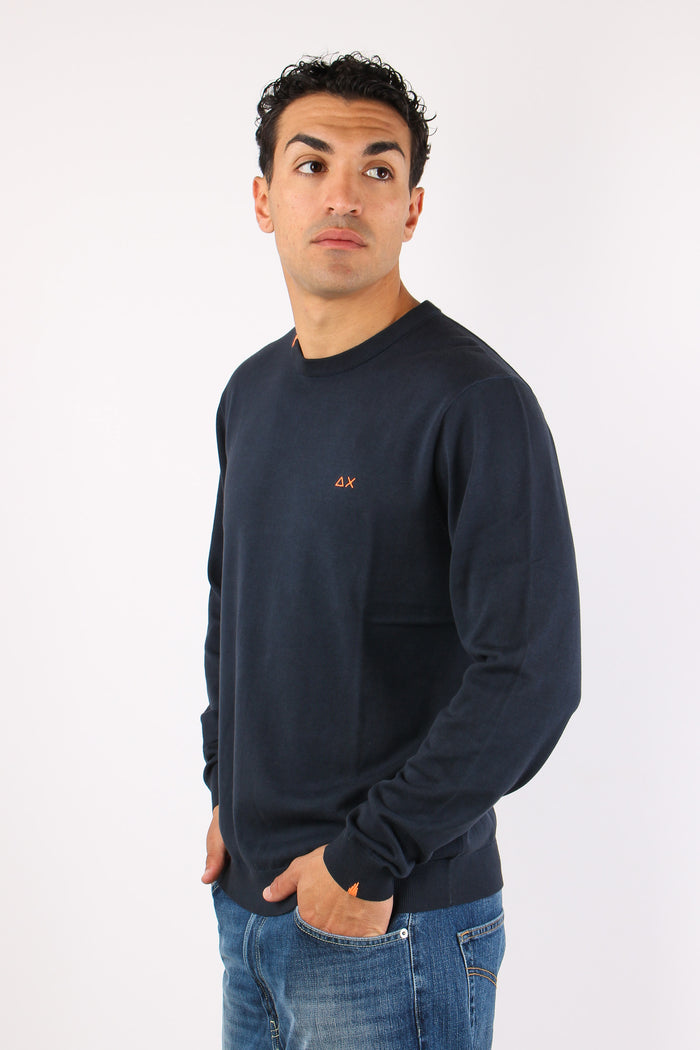 Maglia Basica Cotone Navy Blue-6