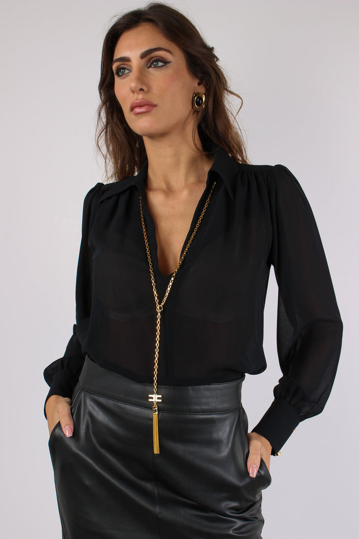 Camicia Collana Nero-6