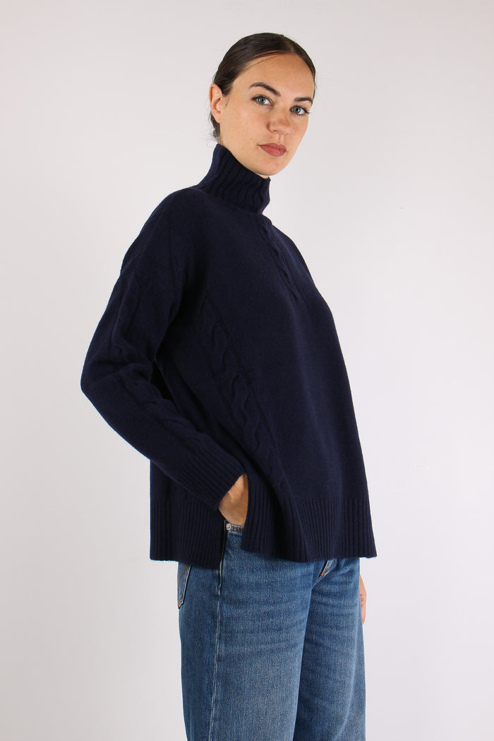 Collo Alto Treccia Navy-3