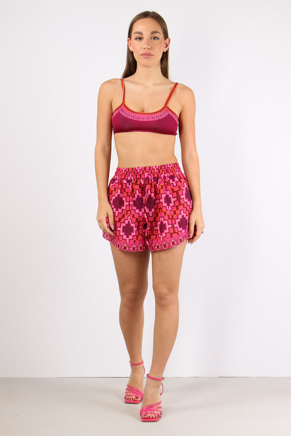 Short Fantasia Etnica Fucsia