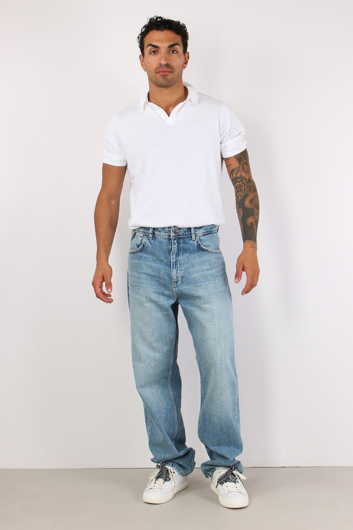 Denim Gamba Larga Vita Bassa Denim Chiaro