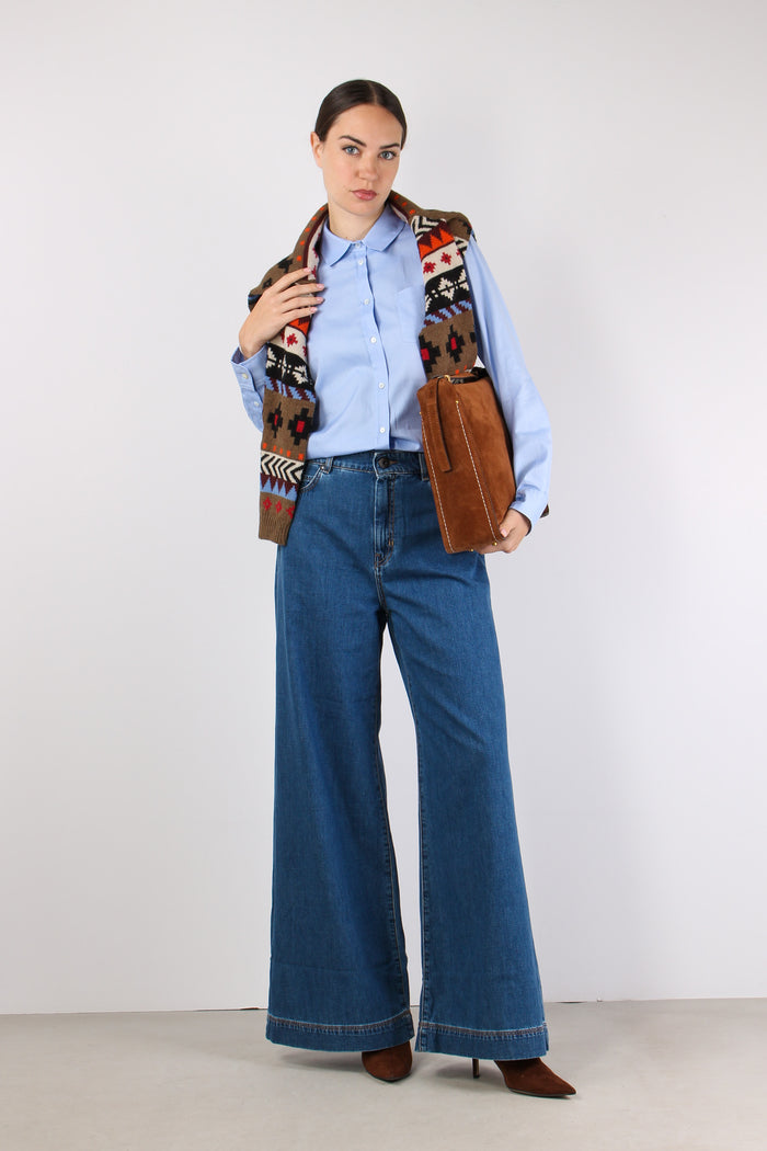 Nichel Camicia Cotone Basica Azzurro-5