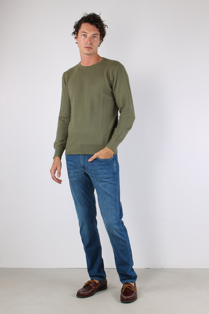 Maglia Girocollo Nido D Ape Militare-5