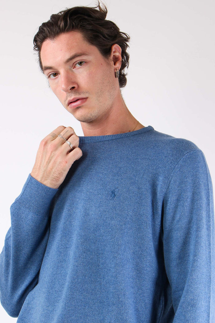 Maglia Girocollo Lambswool Hunter Navy-3