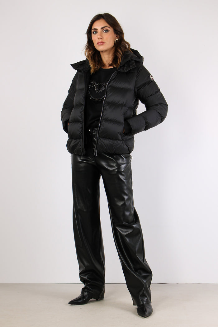 Piumino Over Cappuccio Nero