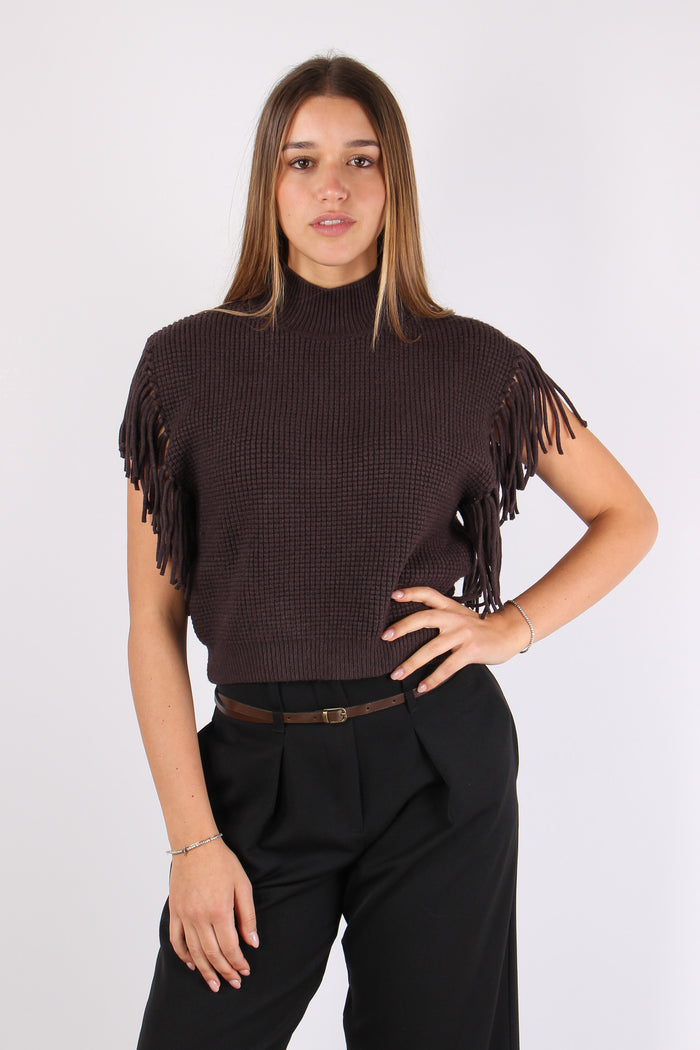 Gilet Punto Pannocchia Frange Moro-3