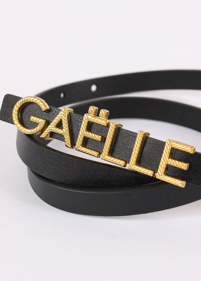 Cintura Pelle Liscia Logo Nero/oro-3