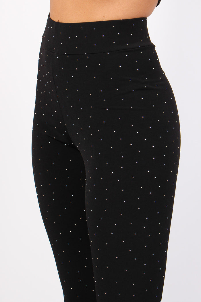 Leggings Jersey Strass Nero-6