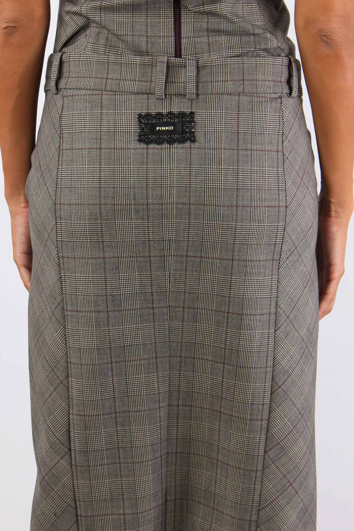 Galega Gonna Lunga Misto Lana Beige/bordeaux-7