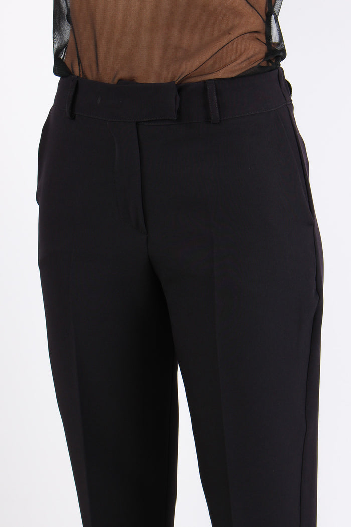 Pantalone Sigaretta Tessuto Fl Nero-7