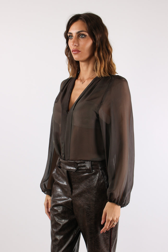 Blusa Scollo V Ebano-4