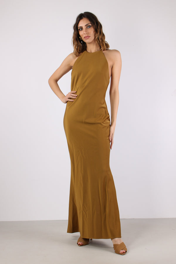 Abito Lungo Raso Bronze-2