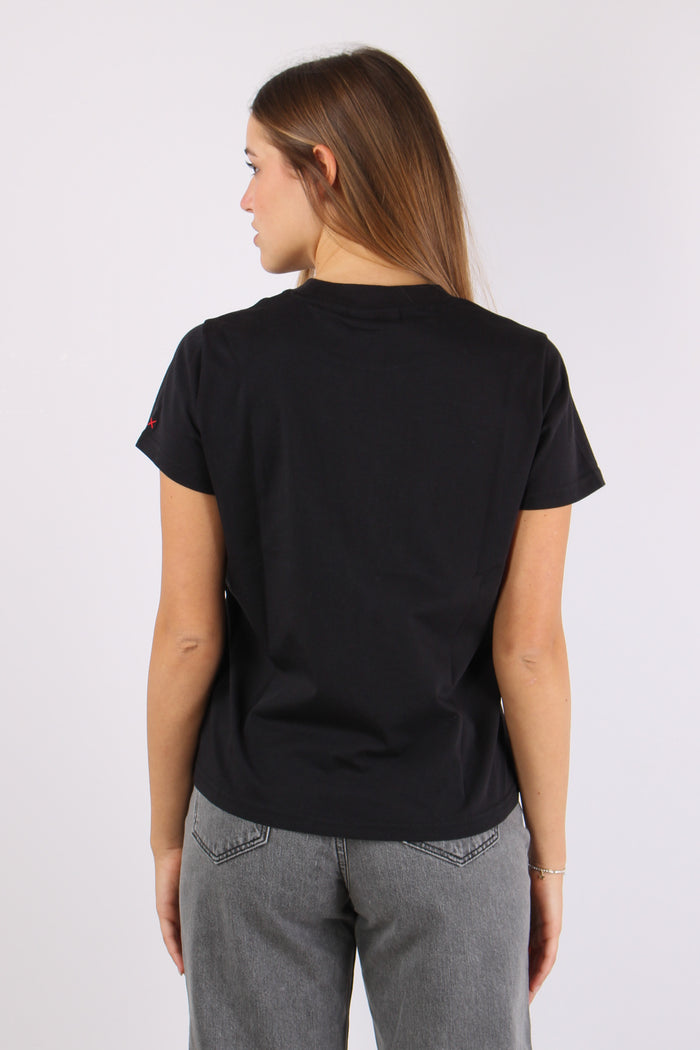T-shirt Stampa Grande Nero-5