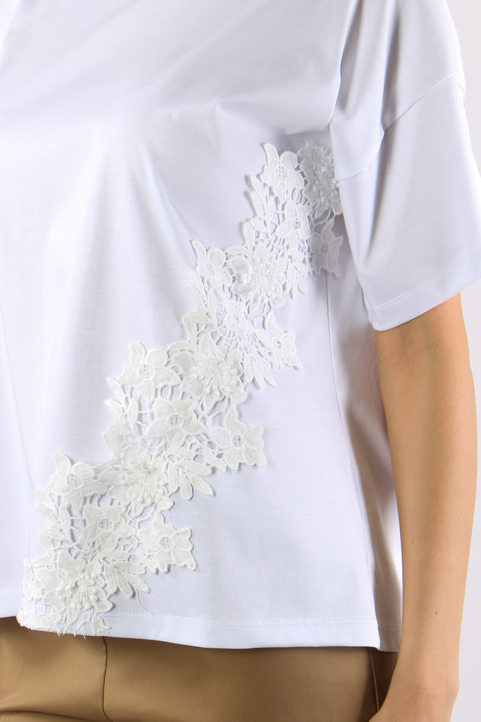 T-shirt Inserto Macrame Bianco-7