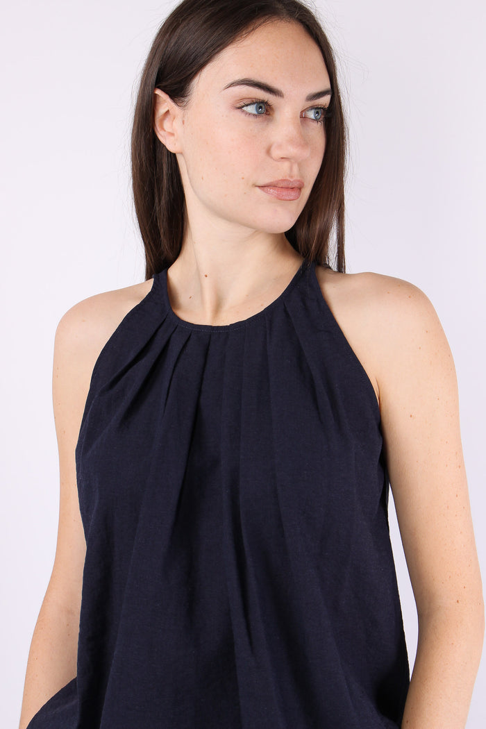 Canotta Plisse Blu Navy-7