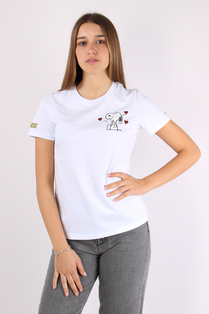 T-shirt Stampa Laterale Bianco