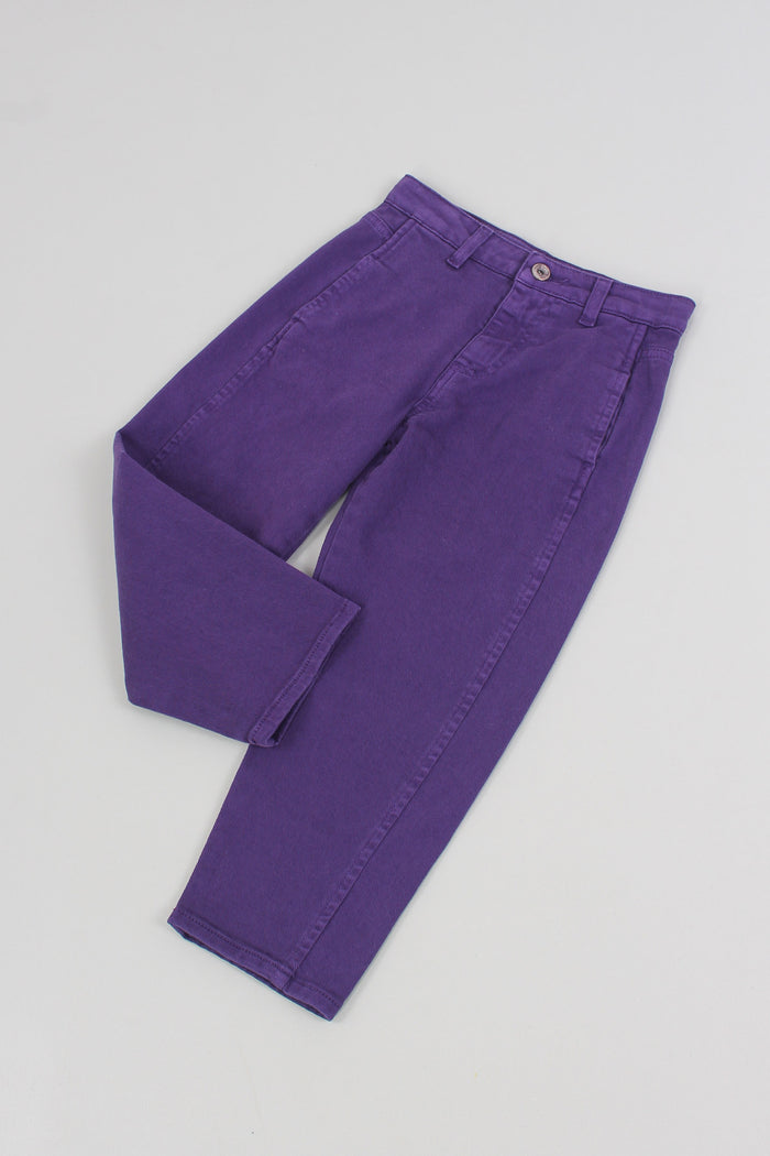 Pantalone Baggy Cotone Viola Scuro-4