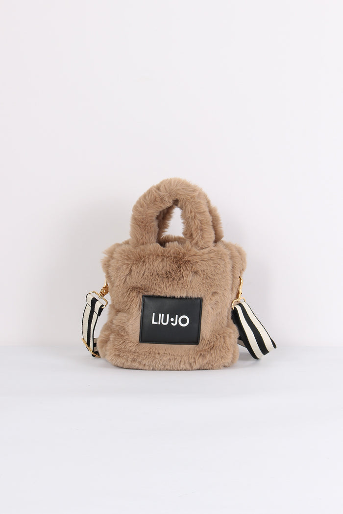 Shopping Mini Ecopelliccia Champagne