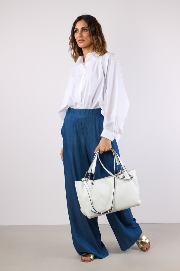 Camicia Over Cotone Bianco