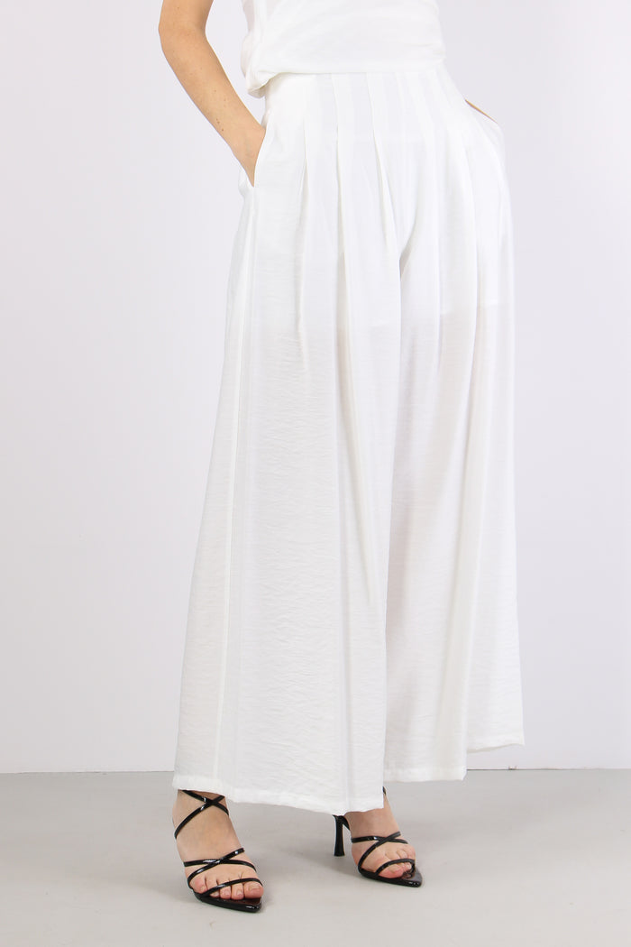 Pantalone Gamba Larga Pences Bianco-6
