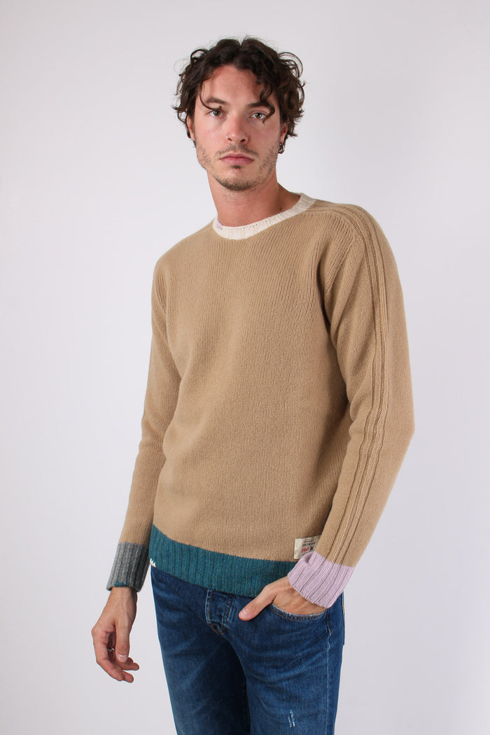 Maglia Girocollo Bordi Colori Ruggine