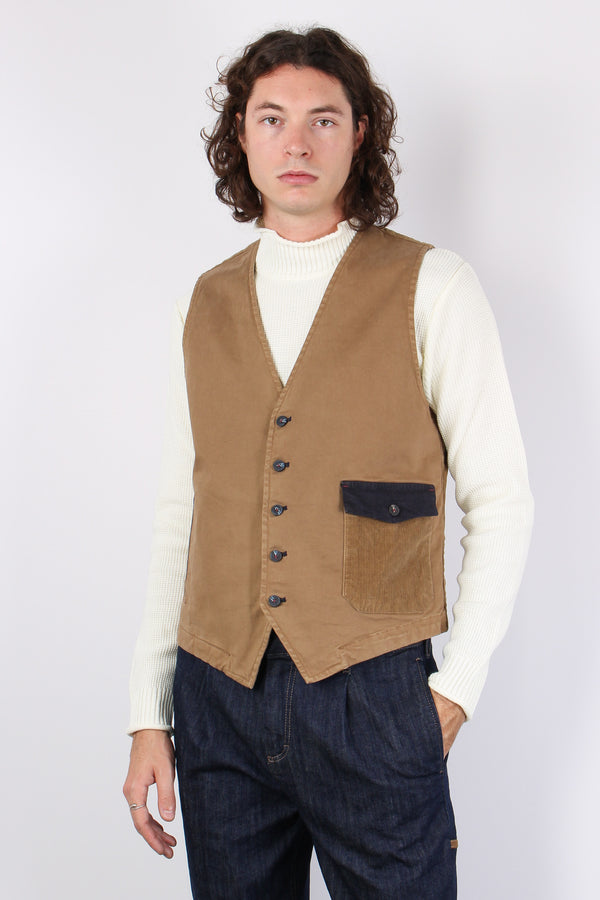 Gilet Velluto Cammello