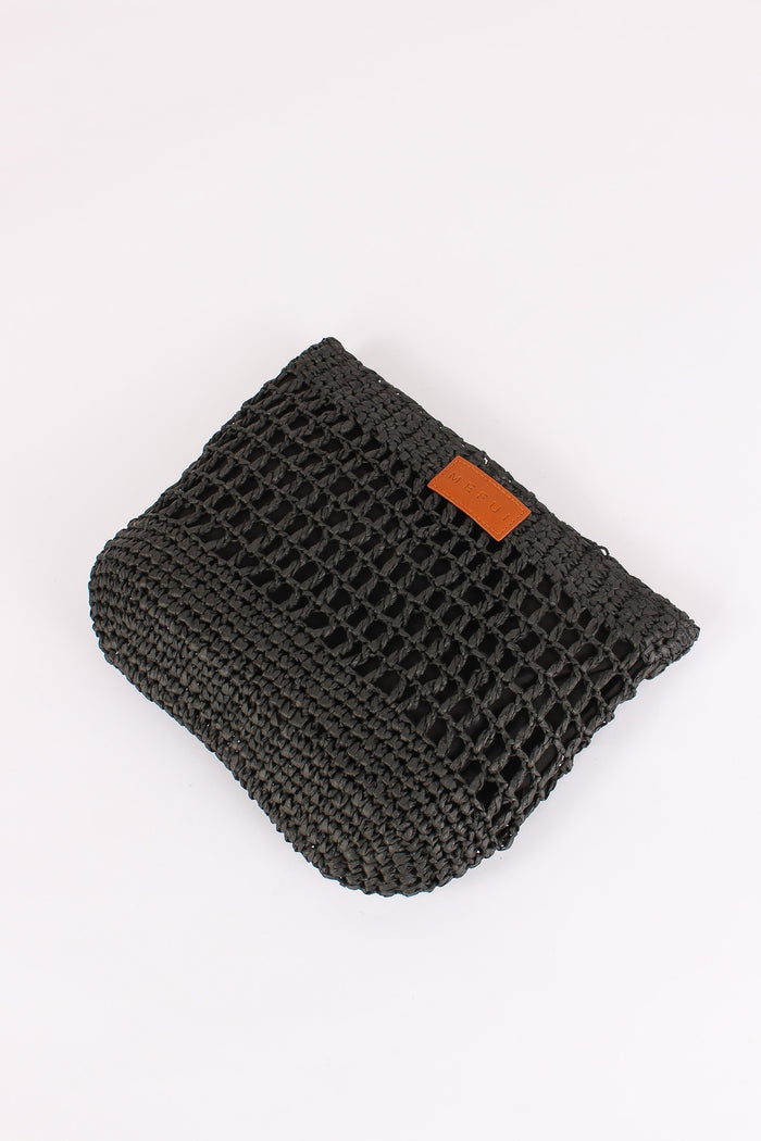 Maxi Pochette Rafia Nero-5