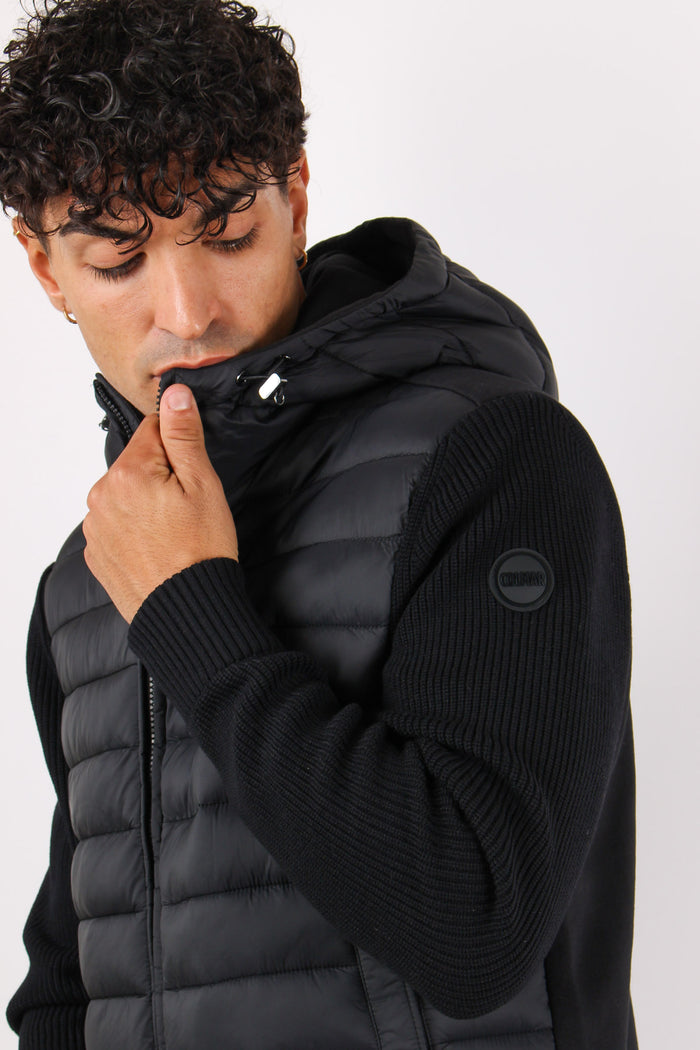 Giubbotto Bimateriale Cappucci Nero-6