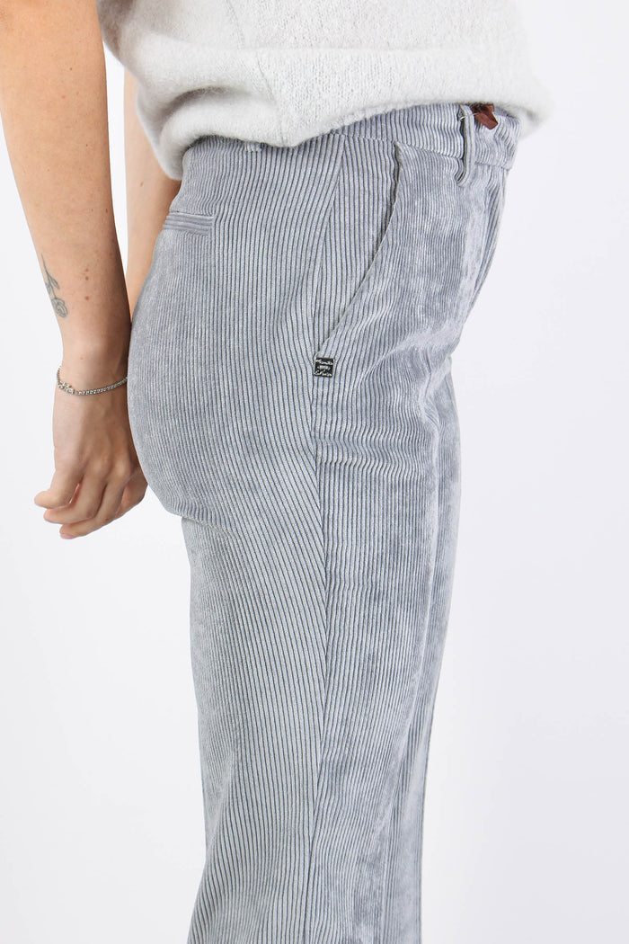 Pantalone Flare Velluto Nebbia-7