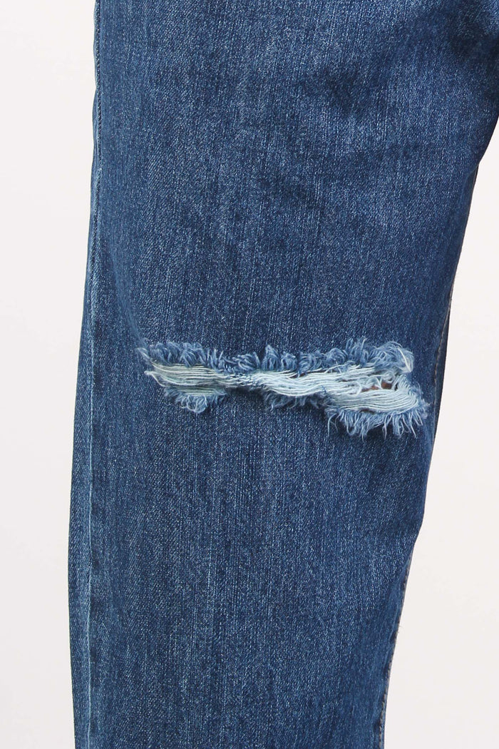 Jeans Boyfriend Rottura Denim Medio-8