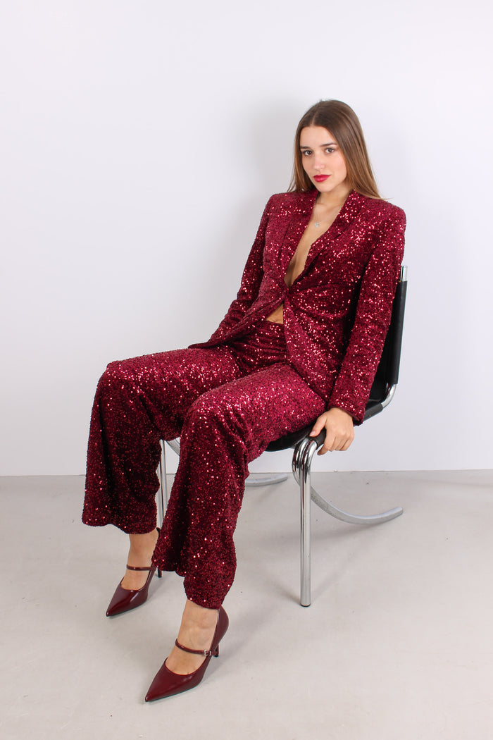 Giacca Paillettes Vino-5