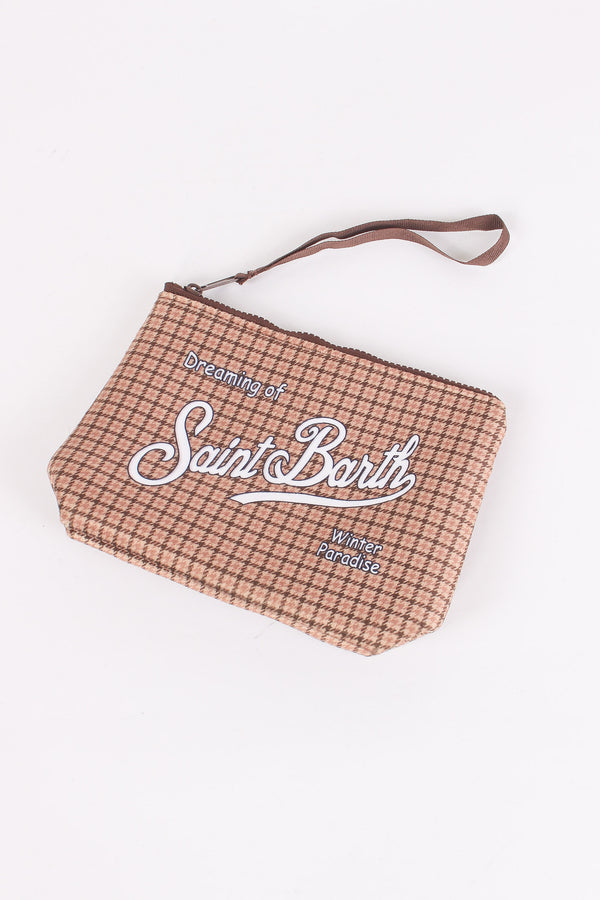 Pochette Pied De Poule Marrone-2