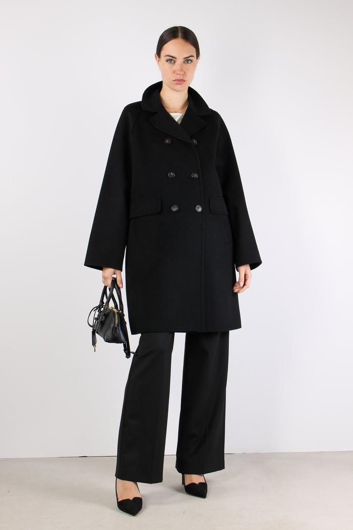 Zolfo Cappotto Lungo Lana Nero-7