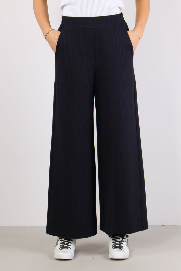 Pantalone Palazzo Gessato Blu-3