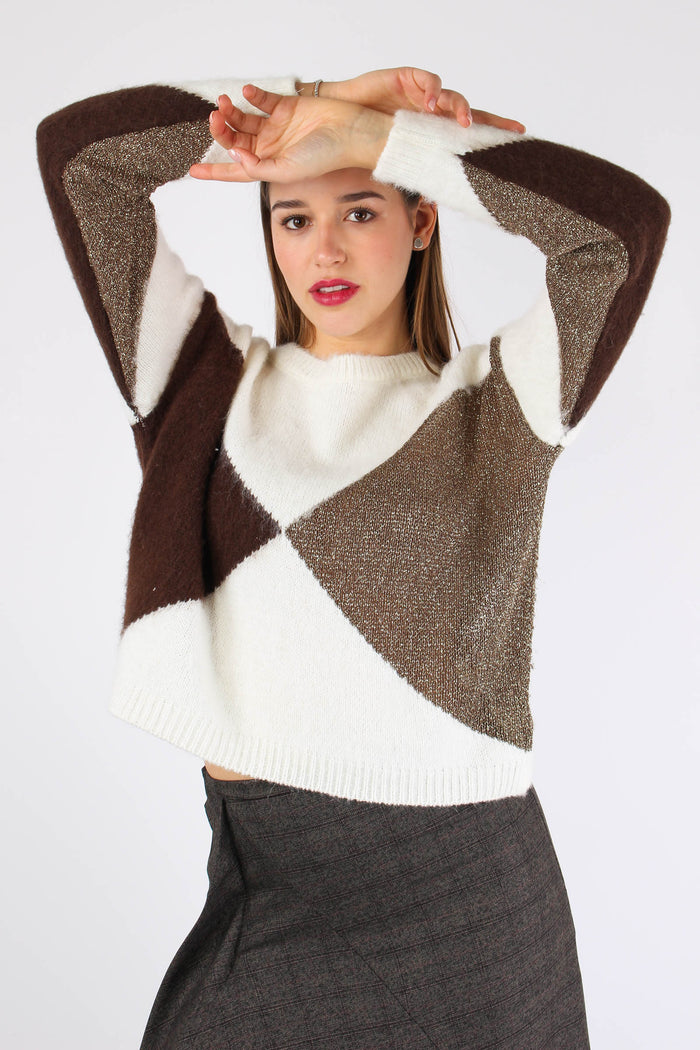 Maglia Rombi Luex Panna/moro-3