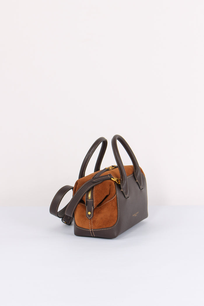 Gemma Mini Bag Bimateriale Espresso/cognac-7