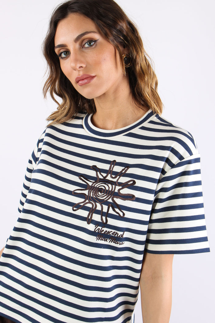 Sabato T-shirt Cotone Ricami Off White-7