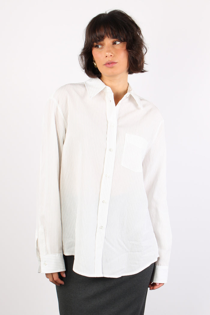 Corea Camicia Bastonetto Rig Bianco/nero-5