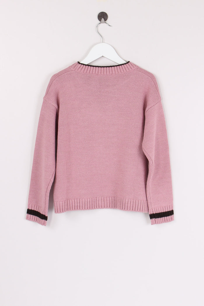 Pullover Ricamo Orsetto Gesso/lilla-3