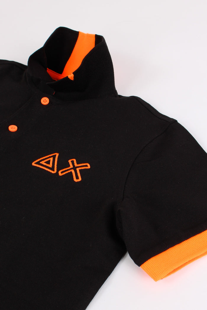 Polo Piquet Profilo Fluo Nero-5