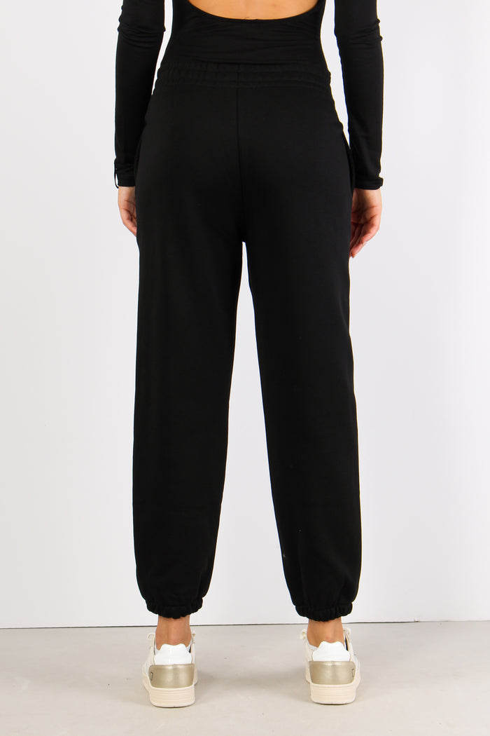 Pantalone Felpa Basico Nero-6