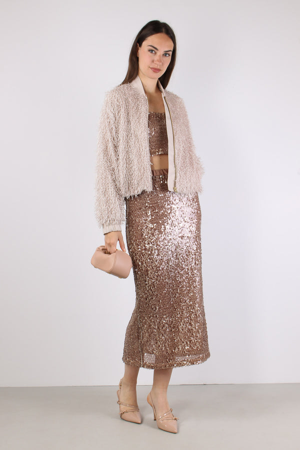 Bomber Piume Blush