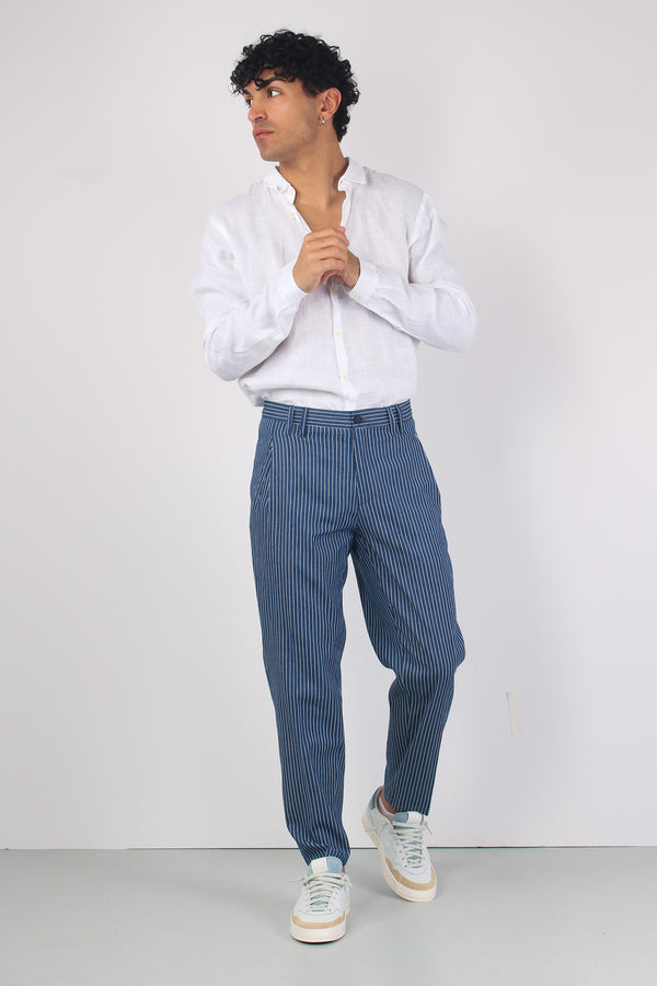 Company Pantalone Riga Blu/bianco