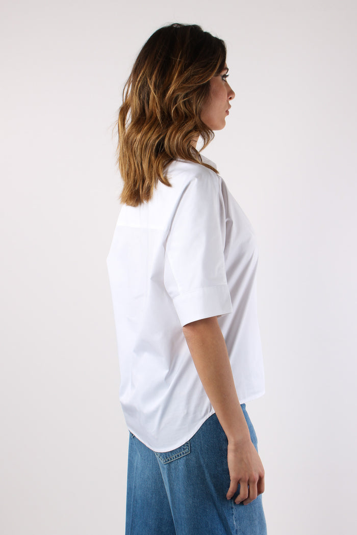 Camicia M/m Effetto Polo Bianco-7